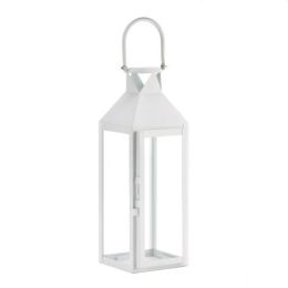 White Manhatten Candle Lantern