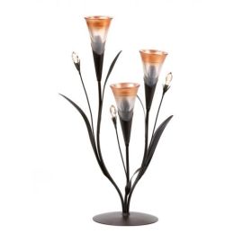 Dawn Lily Triple Candleholder