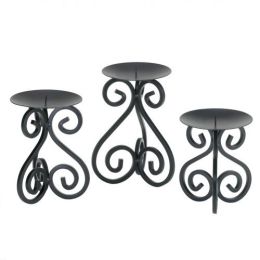 Black Iron Candleholders Set