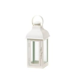 Gable Medium White Lantern