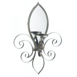 Fleur-de-lis Mirrored Wall Sconce