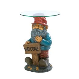 Garden Gnome Glass Accent Table