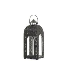 Arched Small Black Medallion Lantern