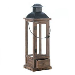 Large Wooden Lantern With Drawer