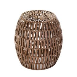 Faux Woven Rattan Stool