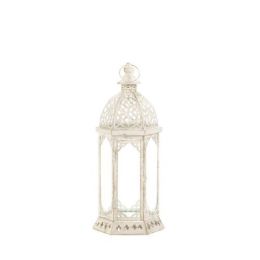 Graceful Distressed Small White Lantern