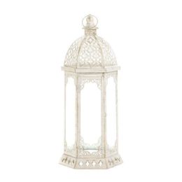 Graceful Distressed White Large Lantern