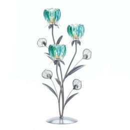 Triple Peacock Bloom Candleholder