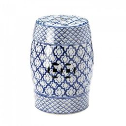 Blue And White Ceramic Decorative Stool