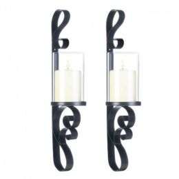 Ornate Candle Sconce Duo