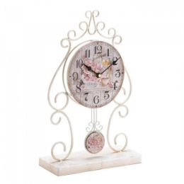 Country Rose Tabletop Clock