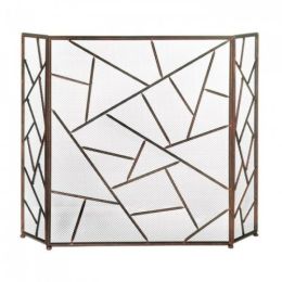 Modern Geometric Fireplace Screen