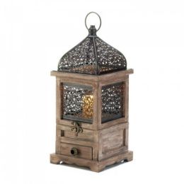 Large Flip-top Moroccan Wooden Lantern