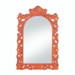 Stylish Distressed Orange Wall Mirror