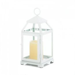 Medium White Contemporary Lantern