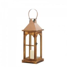 Rose Gold Wooden Lantern