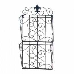 Fleur-de-lis Dual Magazine Wall Rack