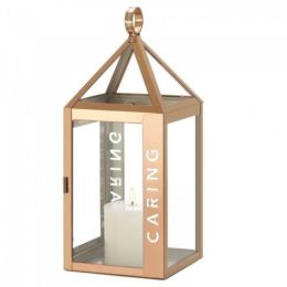 Large Rose Metal Caring Lantern