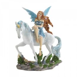 Blue Fairy And Unicorn Figurine