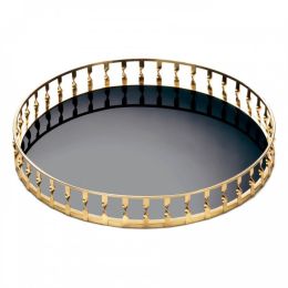 Gold Twist Mirrored Tray