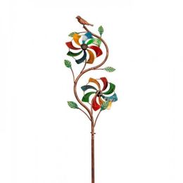 48' Rainbow Duo Windmill Garden Stake