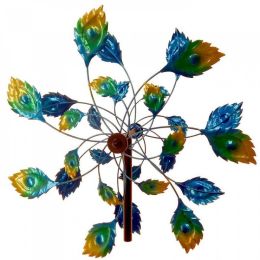 75' Peacock Tail Windmill Garden Stake