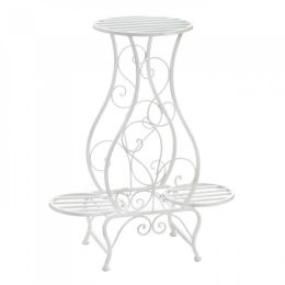 White Hourglass Triple Plant Stand