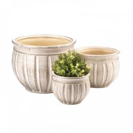 Antique Stone Planter Trio