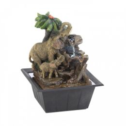 Elephant Family Tabletop Fountain