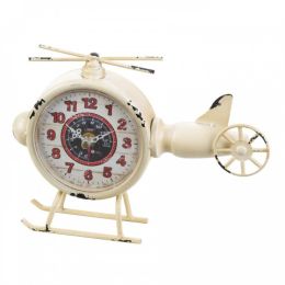 White Helicopter Desk Clock