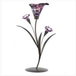 Glass Lily Tealight Candleholder