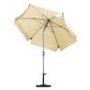 Beige 7.5 Foot Off-White Patio Umbrella with Push Button Tilt and Metal Pole