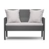 Modern 4-Piece Outdoor Grey Resin Wicker Patio Furniture Set with Cushions
