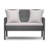 Modern 4-Piece Outdoor Grey Resin Wicker Patio Furniture Set with Cushions