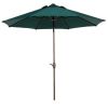 9 Foot Outdoor Patio Umbrella with Push Button Tilt and Crank Dark Green