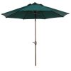 9 Foot Outdoor Patio Umbrella with Push Button Tilt and Crank Dark Green