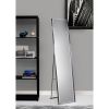 Modern Free-Standing Floor Mirror in Champagne Steel Finish