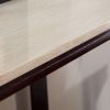 Contemporary Sofa Table in Espresso Wood Finish with Faux Travertine Top