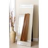 Modern Full Length Floor Standing Beveled Mirror in Silver Finish