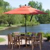 Outdoor Patio 11-Ft Market Umbrella with Push Button Tilt with Beige Shade