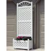 6.5-Foot White Lattice Planter Trellis