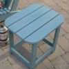 Outdoor Deck Patio Side Table in Blue Green Resin Wood-look Finish