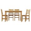5-Piece Eco-Friendly Solid Bamboo Dining Set
