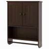 Espresso Bathroom Wall Cabinet Cupboard with Towel Bar