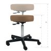 Adjustable Height Pneumatic Rolling Stool with Latte Brown Padded Seat by Earthlite Massage