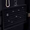 Full Length Tilting Cheval Mirror Jewelry Armoire in Black Wood Finish