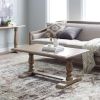 Driftwood Contemporary Classic Coffee Table with Pedestal Legs