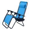 Set of 2 Blue Folding Outdoor Zero Gravity Lounge Chair Recliner