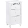 White 3-Drawer Bathroom Floor Linen Cabinet