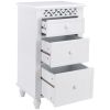 White 3-Drawer Bathroom Floor Linen Cabinet